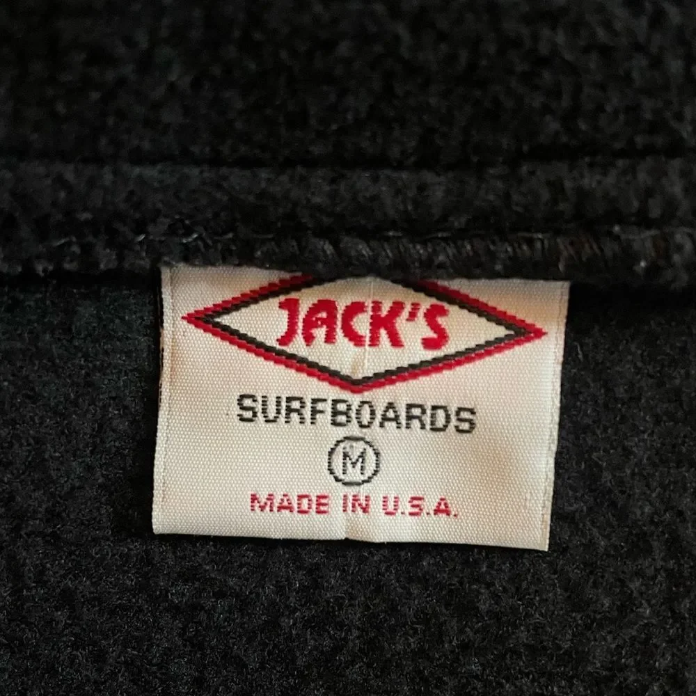 Jack’s Surfboards Black Fleece Jacket size Medium